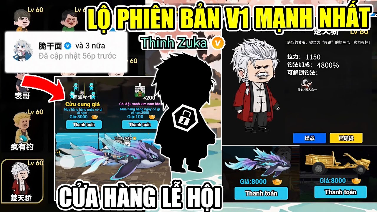 PHÁT HIỆN PHIÊN BẢN NHÂN VẬT MỚI MẠNH NHẤT, CỬA HÀNG LỄ HỘI CHIÊU MỚI, XE MỚI V2 CÂU CÁ VẠN CÂN