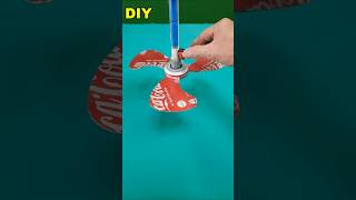 The ceiling fan spins by inertia. #DIYFan #PhysicsInMotion #HomemadeEngineering