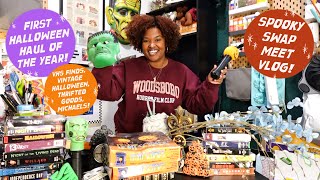 SPOOKY SWAP MEET 2025 first HALLOWEEN DECOR HAUL of the year thrifted finds and michaels