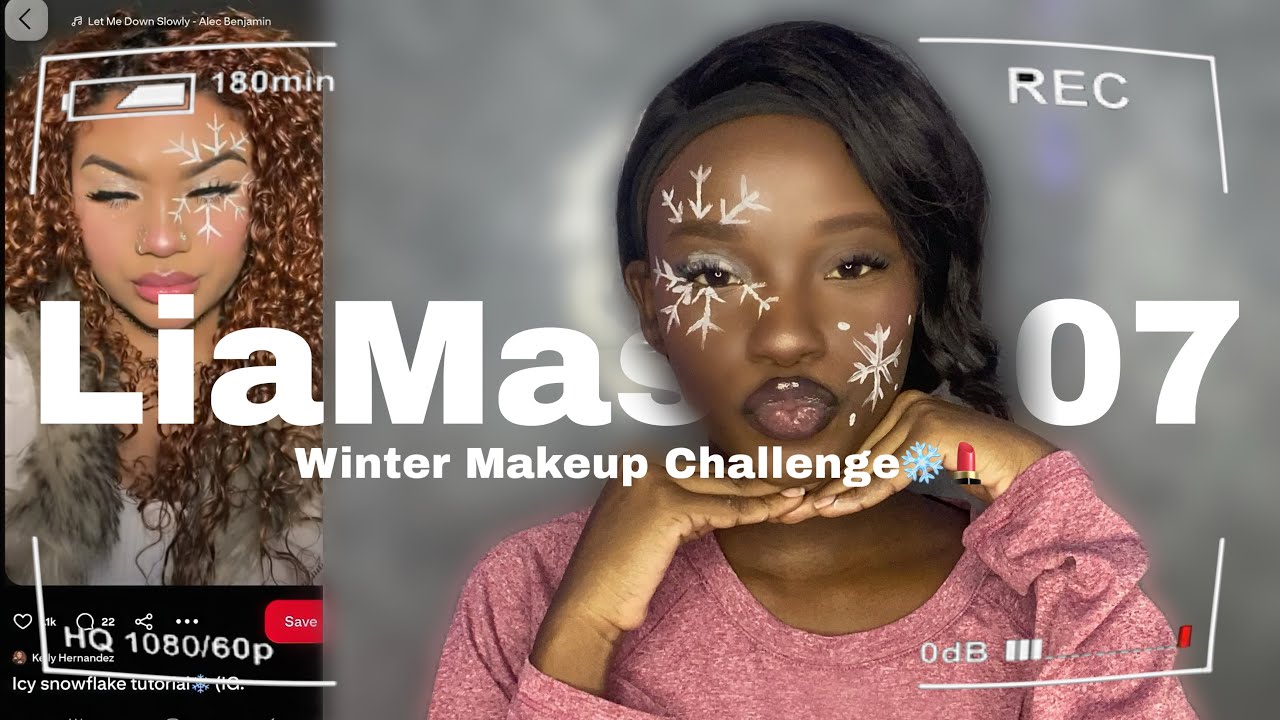 LiaMass 007 Зимний макияжный челлендж // Урок ❄️💄 *Я использую акриловую краску* Плохая идея 😭💀