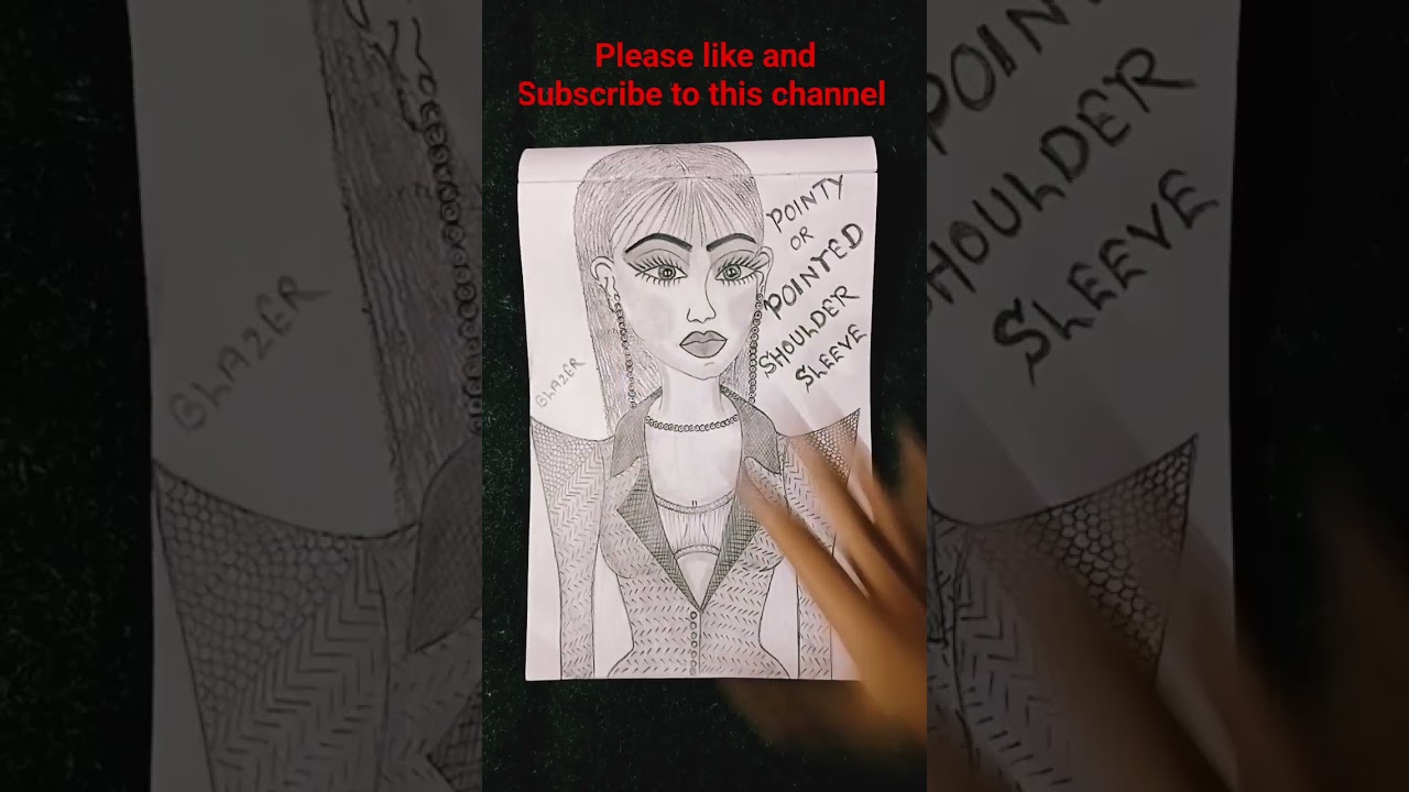 Sketch of POINTY/ POINTED SHOULDER SLEEVE Blazer,Jacket Top