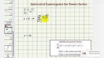 Ex 5: Interval of Convergence for Power Series (Not Centered at 0)