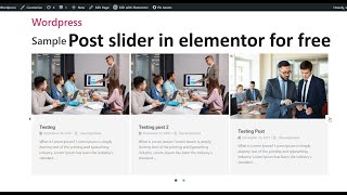 How to create post sliders in elementor for free | Blog carousel in wordpress website