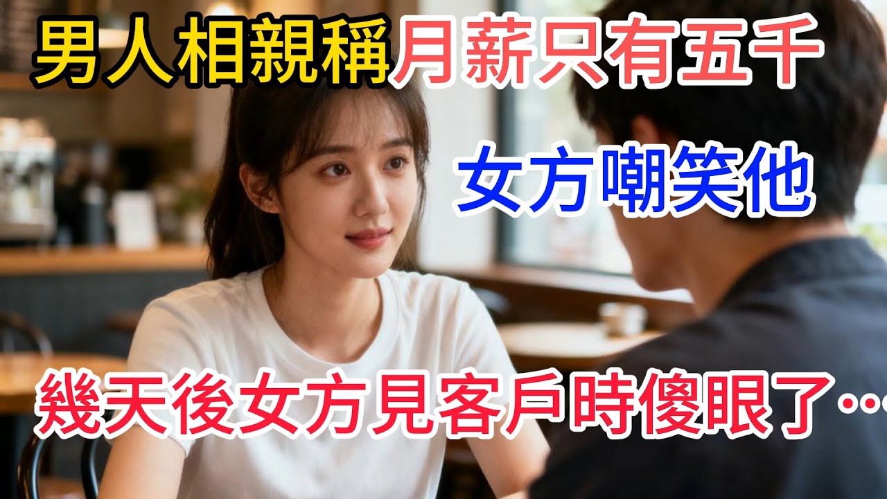 男人相親稱月薪只有五千，女方嘲笑他，幾天後女方見重要客戶時傻眼了…#情感#故事#正能量#故事频道#故事分享