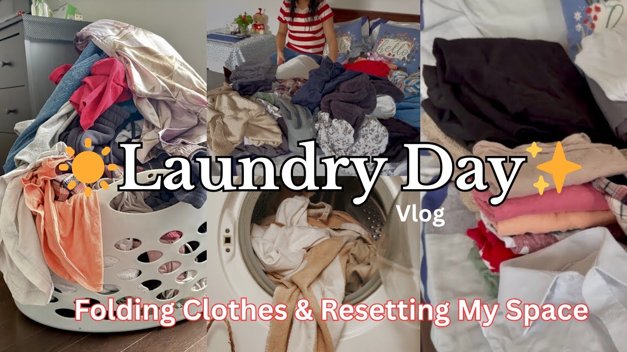 ☕ Cozy Laundry Day Routine 🌸 | Folding  Motivation