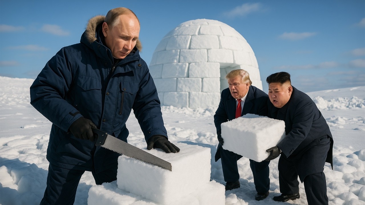 Putin's Frozen Follies: A Winter Adventure with Mini Trump & Mini Kim Jong Un! 
