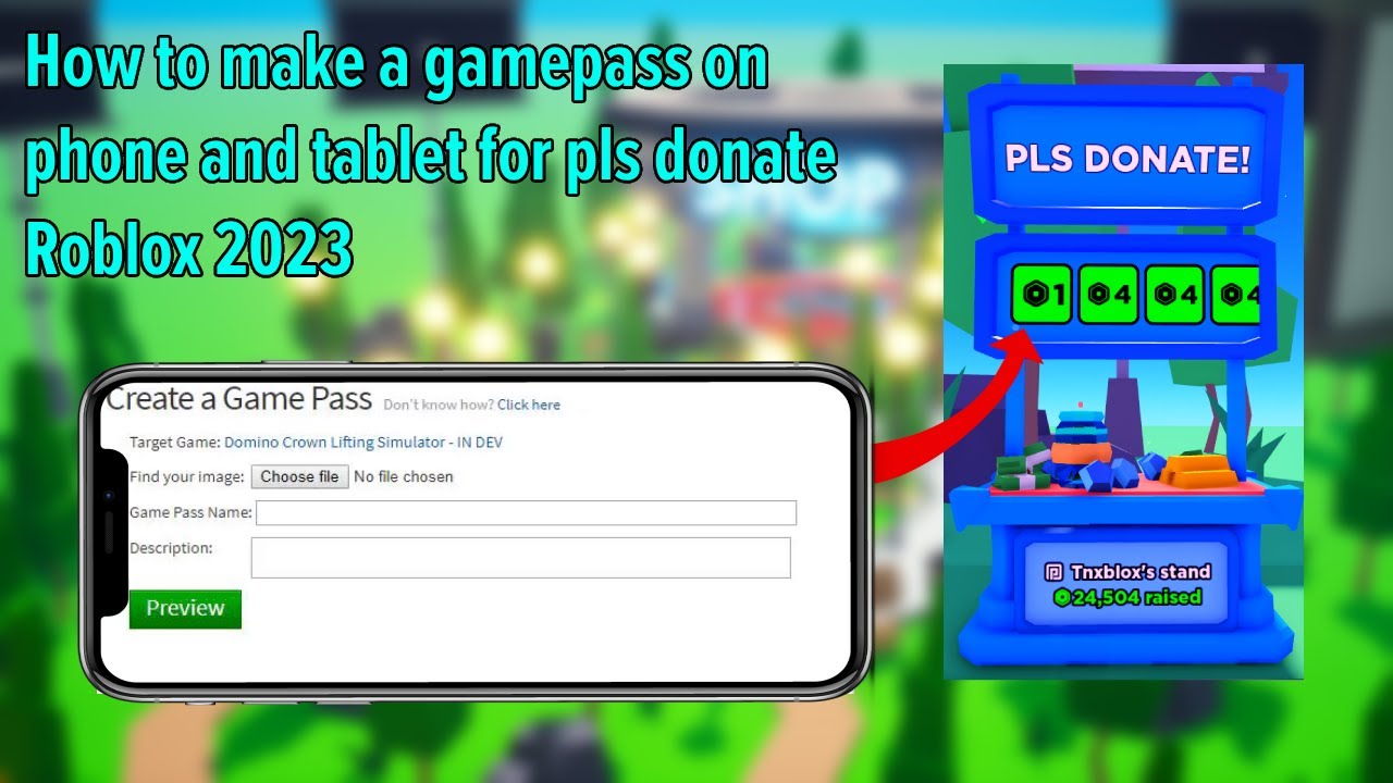 How to Make a gamepass on ROBLOX Mobile PLS DONATE