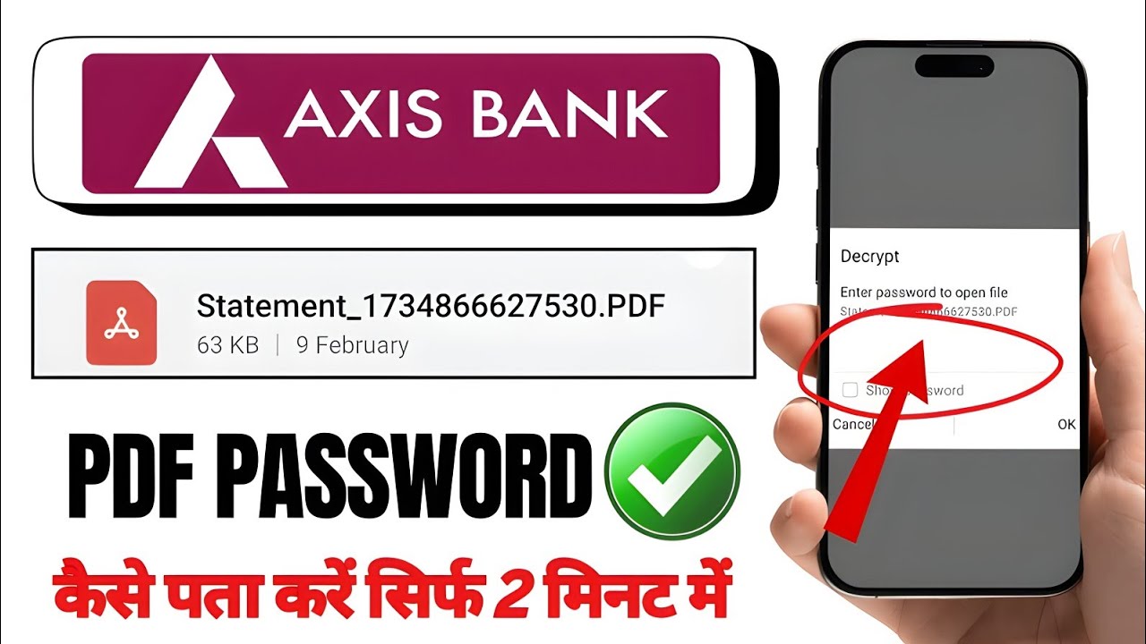 Axis Bank statement | Axis Bank Statement PDF Password Kya Hota Hai | Axis Bank PDF Open Kaise Kare.