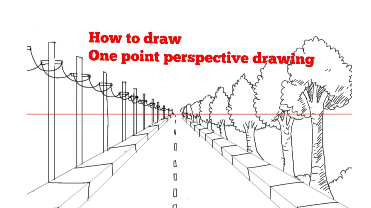 How to draw one point perspective drawing? - YouTube
