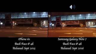 4k (UHD) Low Light Comparison:  iPhone 6s vs. Galaxy Note 7 in the Streets of London!