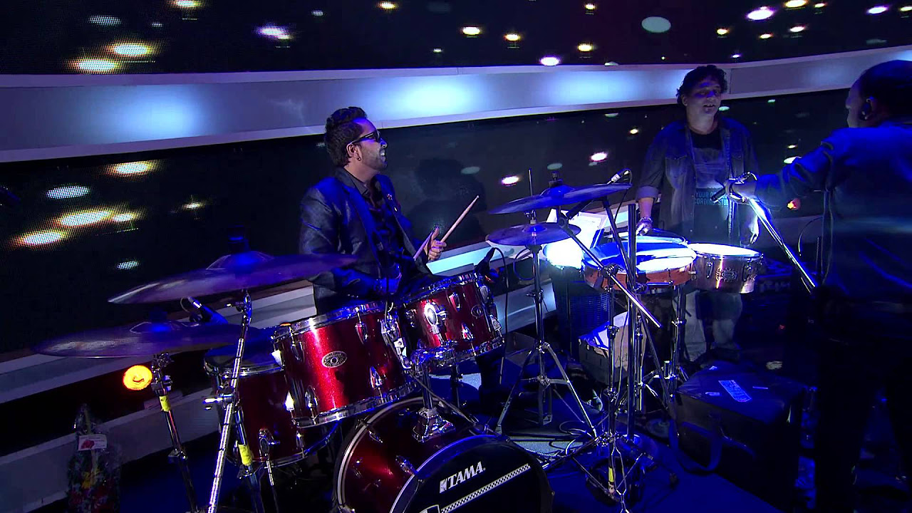 Coach Mika killing it on drums on the set of The Voice India