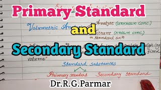 Standard Solution | Primary Standard | Secondary Standard | Analytical chemistry