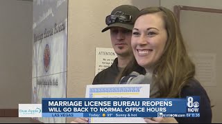 Clark County Marriage License Bureau to reopen Monday, under new requirements