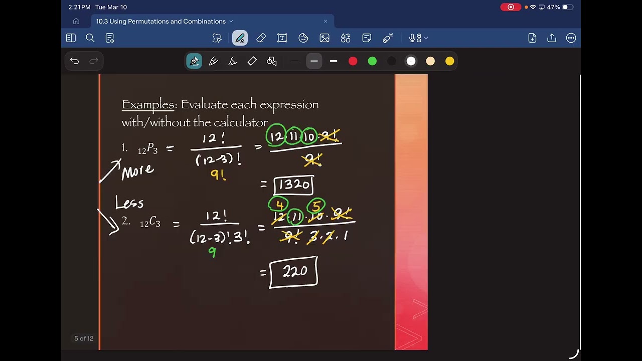 10.3 Using Permutations and Combinations
