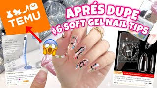 TRYING $6 APRÉS DUPE FROM TEMU | EASY SOFT GEL FULL COVER GEL EXTENSION & GLUE GEL APPLICATION screenshot 4
