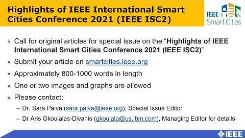 Submit your work to the IEEE Smart Cities Publications