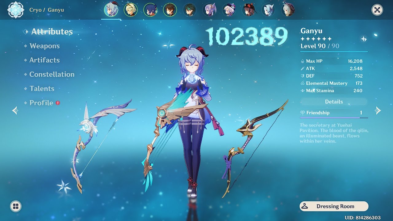 ganyu weapon comparison | amos bow vs skyward hard hamayumi bow