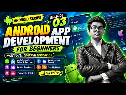 Ep3 Android App Development | Android Studio, Project Structure & First Code | Beginners