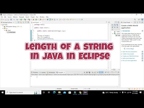 how to find the length of a string in java in eclipse | length of string in eclipse ide