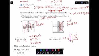 1.1 Quiz review Algebra 3