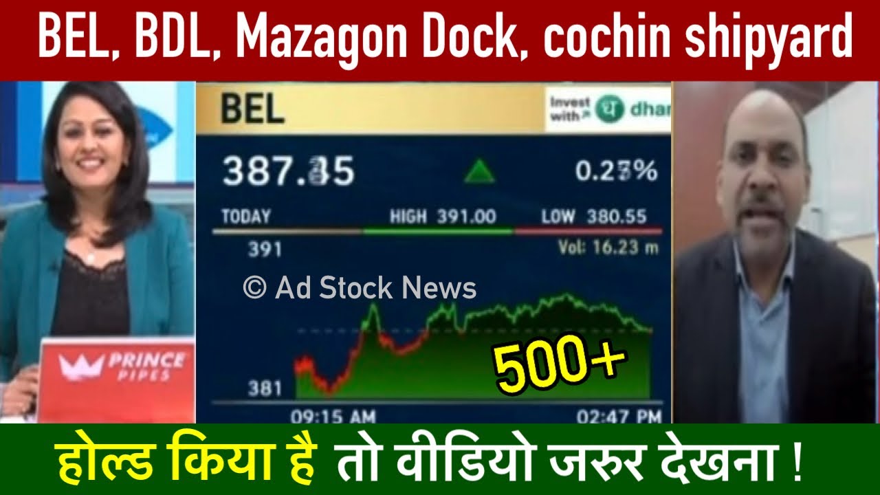 BEL share latest news | BDL, Mazagon dock, Cochin shipyard share news