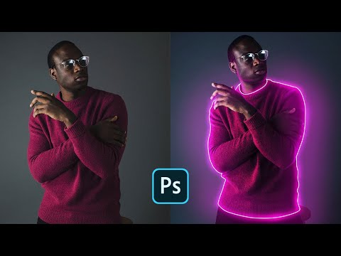 How to Create Glowing Lines on Portrait Image - Photoshop Easy Tutorial