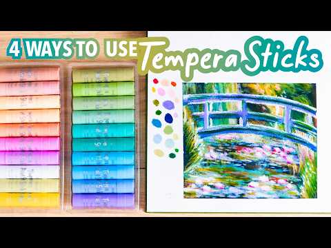 Gouache + Oil Pastels = Magic??!! 4 Painting Ideas With Tempera Sticks