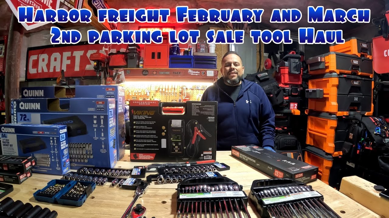 Harbor freight February and March 2nd Parking lot sale tool haul!