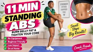 11 MIN STANDING ABS WORKOUT | Burn Belly Fat & Tighten Your Core – No Equipment