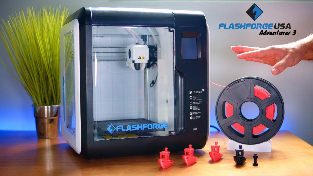 FlashForge Adventurer 3 - 3D Printer - Unbox and Setup - YouTube