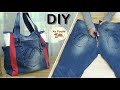 TOTE BAG FROM OUT OF OLD JEANS | Recycling of old jeans