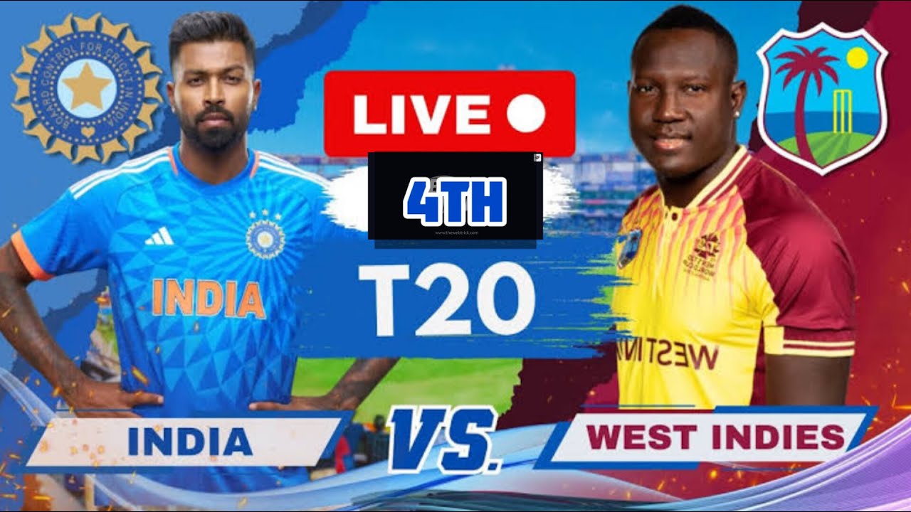 LiveIND Vs WI, 4th T20 Florida Live Score and Commentary India Vs Windies Today Live Match