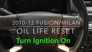 How To Rest Oil Life On 2010-12 Ford Fusion/Milan