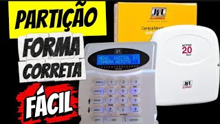 COMO PARTICIONAR CENTRAL ALARME JFL ACTIVE 20