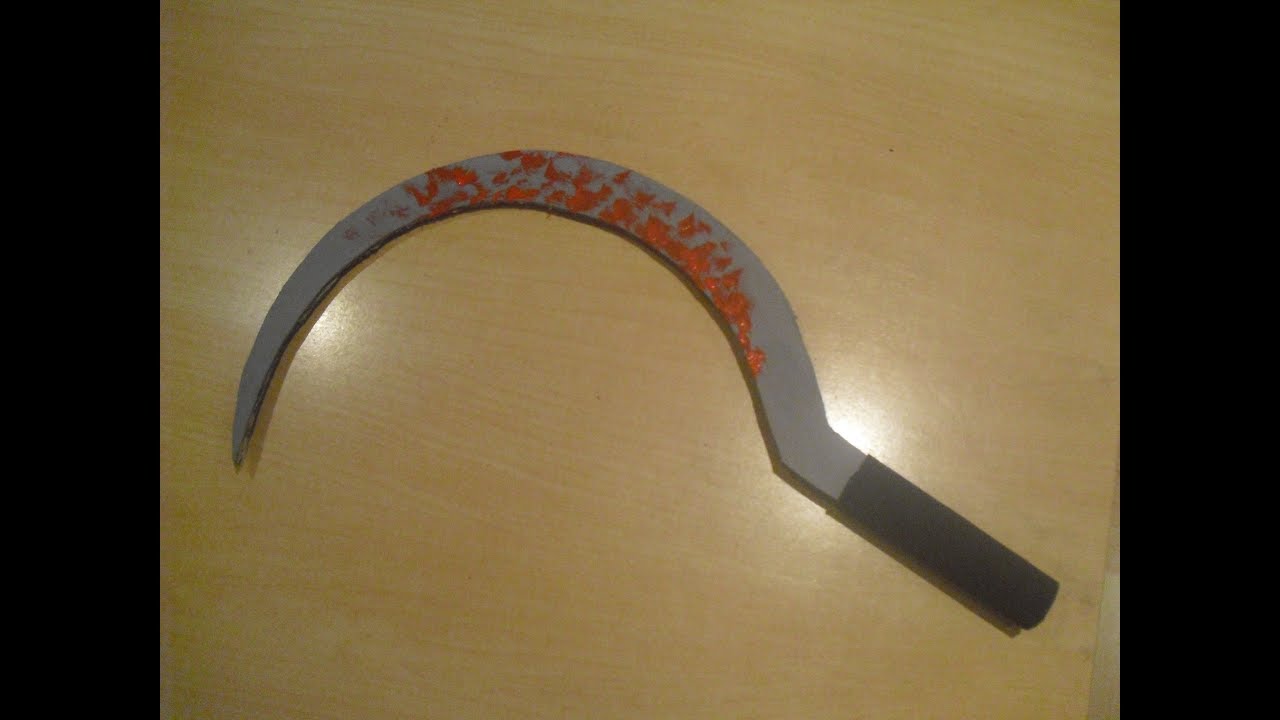 Como hacer una hoz sangrienta para Halloween. How to make sickle for