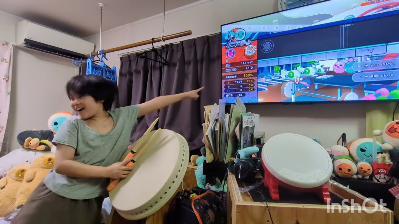 2025年12月7日 太鼓は楽しく叩きたいね😆おうち太鼓で幽玄ノ乱を遊んだよ\c( ॑꒳ ॑ \c)#太鼓の達人 #幽玄ノ乱