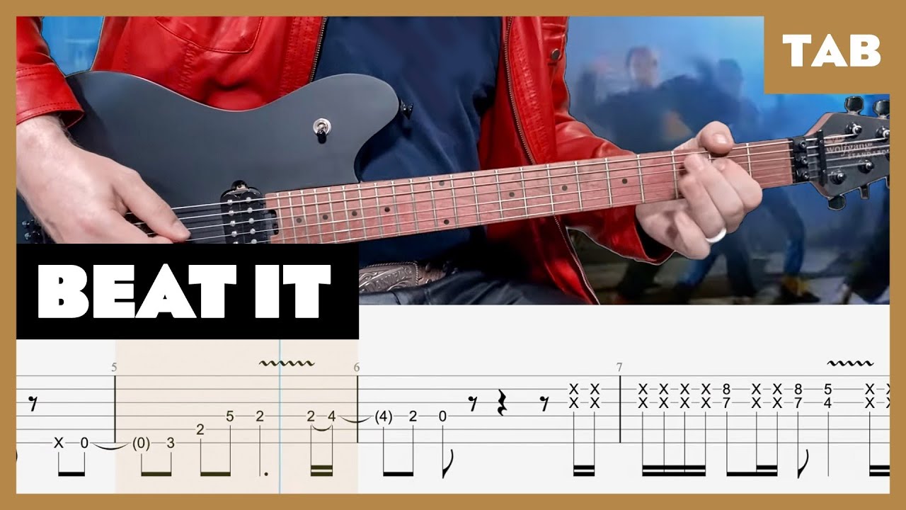 Beat It Michael Jackson (Eddie Van Halen) Cover | Guitar Tab | Lesson - YouTube