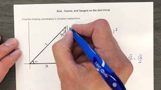 The Unit Circle Coordinates (Multiples of 45)