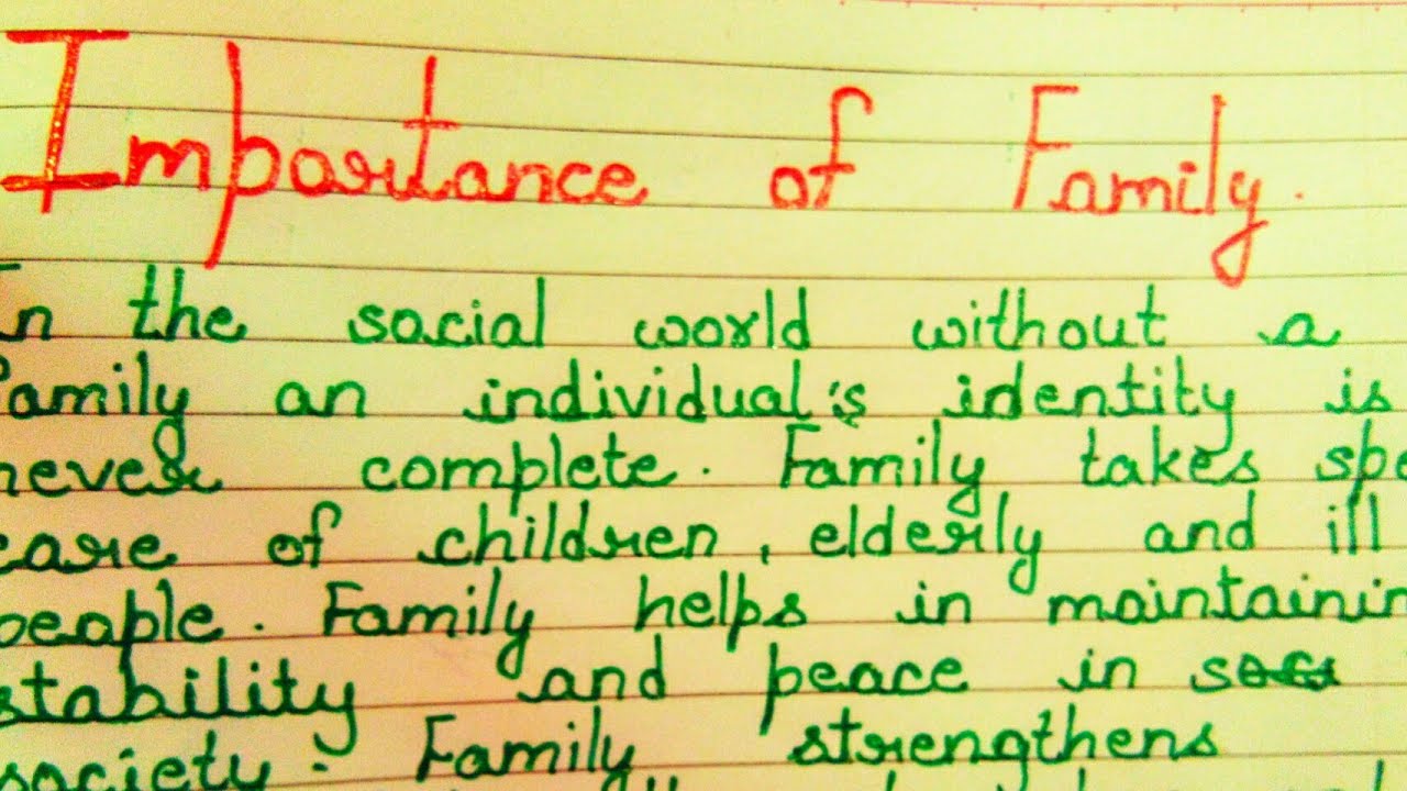 importance of family essay in english for class 6