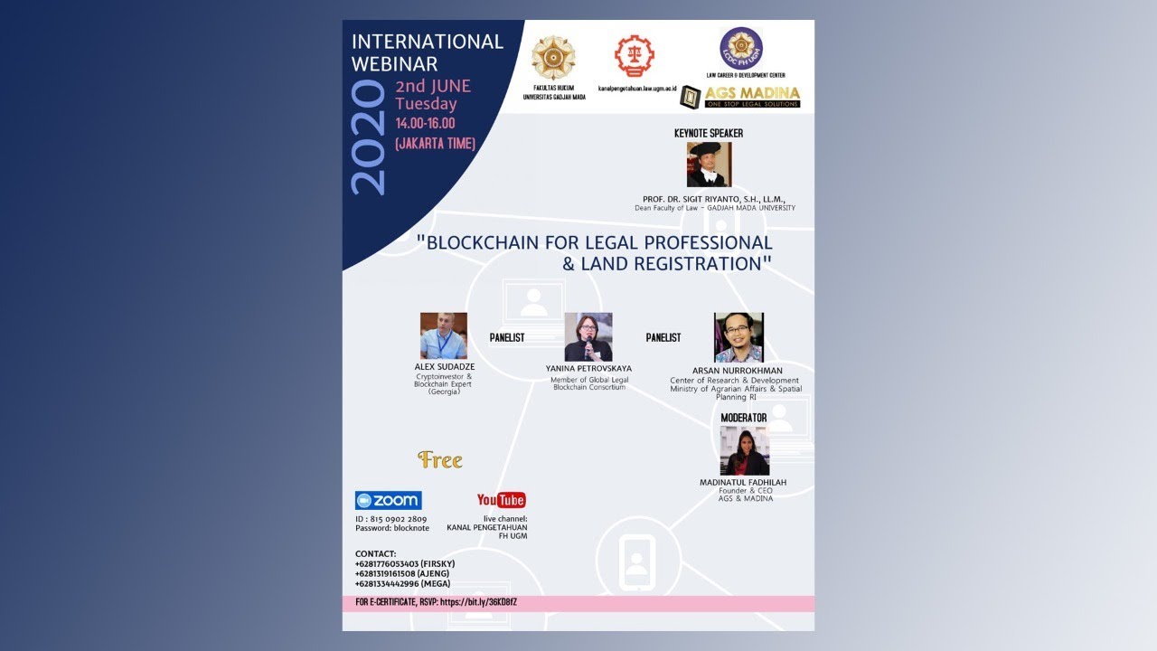 International Webinar: Blockchain for Legal Proffesional & Land Registration