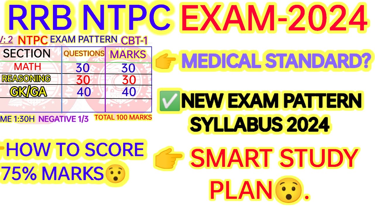 RRB NTPC EXAM PATTERN & SYLLABUS 2024 | NTPC EXAM SMART STUDY PLAN😯 ...