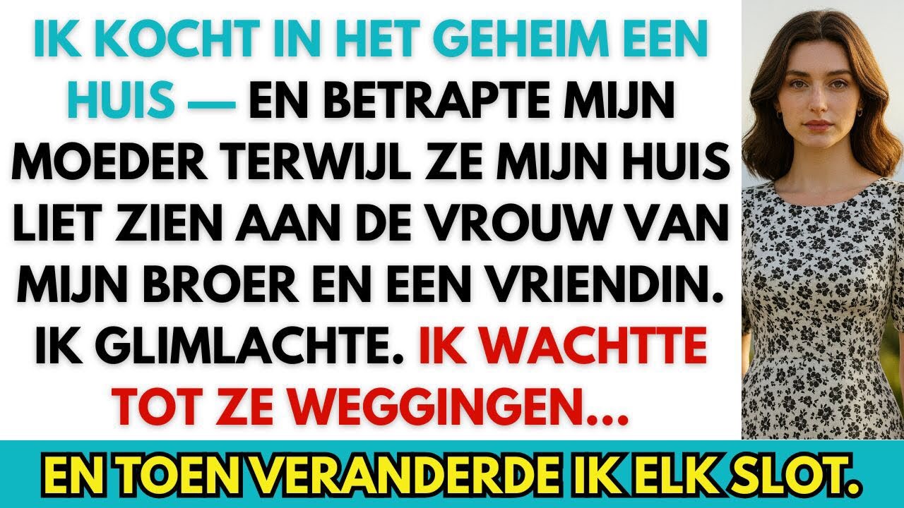 Ik reed de oprit op van een huis dat ik in het geheim had gekocht, een glazen pareltje tegen de eikenheuvels, en zag mijn moeder Karen in mijn woonkamer staan. Ze was geen indringer. Ze hield een...