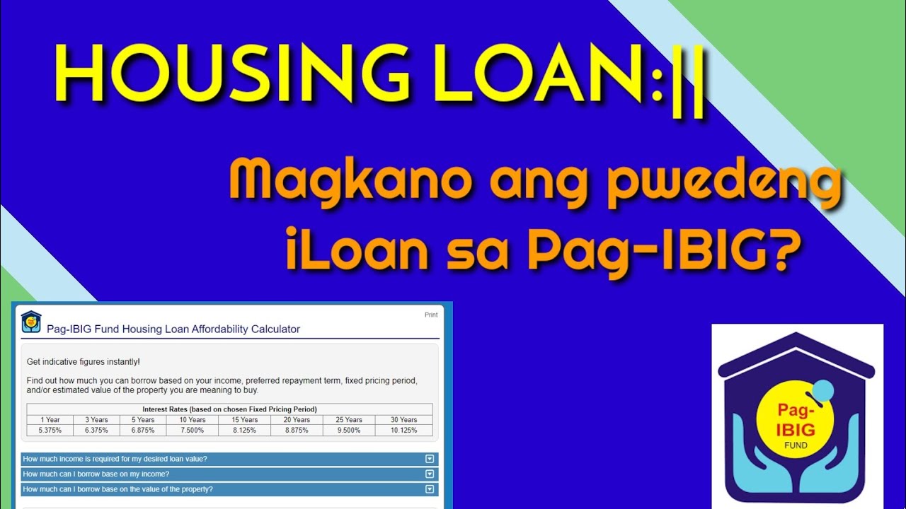 Pag-IBIG HOUSING LOAN:|| Magkano ang pwede iLoan sa Pag-IBIG (2020