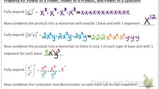 Algebra 1 - The Properties of Exponents - Part 2