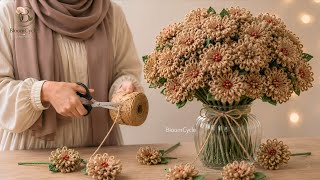 How to make flower from jute rope ! 