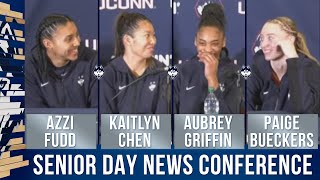 Paige Bueckers Azzi Fudd UConn seniors on senior day ceremony win over Marquette SNY