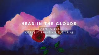 HOW TO PAINT PINK FLUFFY CLOUDS | ACRYLIC PAINTING TUTORIAL