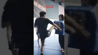 Powerful Kick Sends Training Partner Flying #shorts #explore