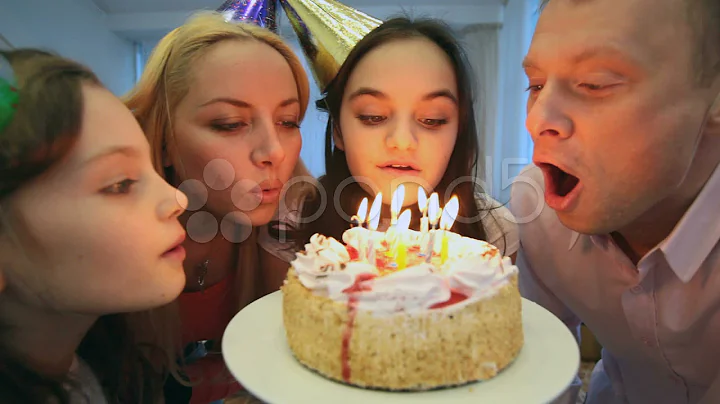 Blowing Candles. Stock Footage