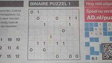 (#2122) Wednesday Binary01  Sudoku puzzle. Bonus Extra edition. 01-06-2021 Extra part 3 of 4